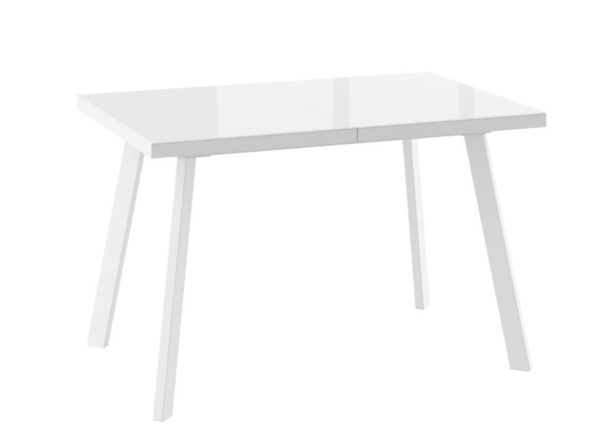 Cтол раздвижной BORG-120 со стеклом (Белый/Белый) 120(160)х80 фото 1