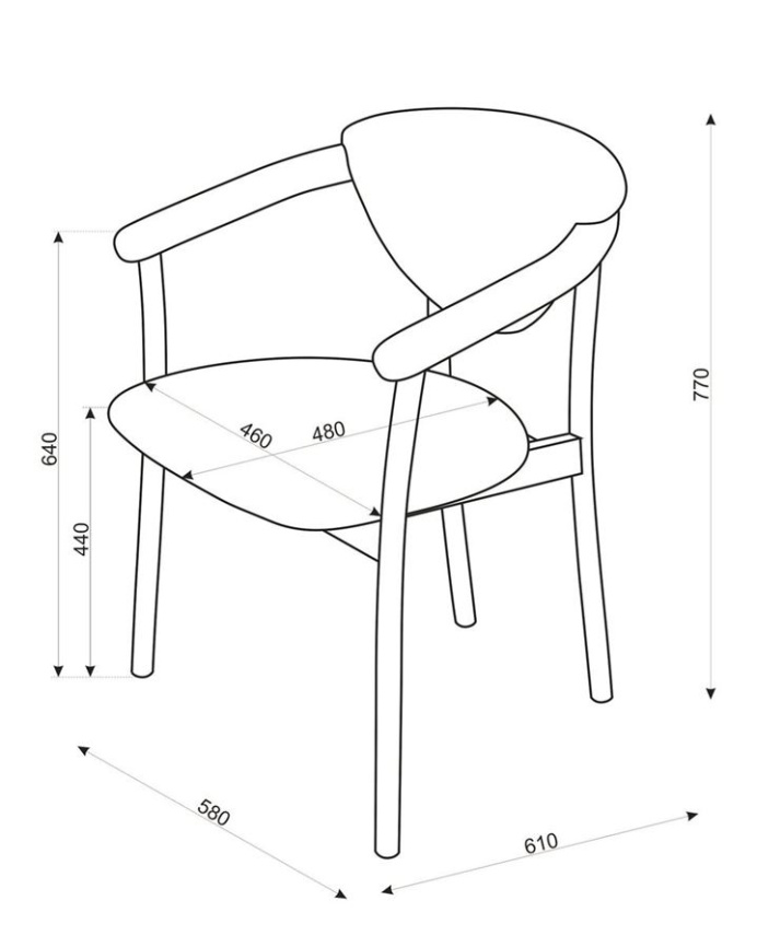 Кресло венское "Виенна" (средний тон/коричневый М08) фото 5