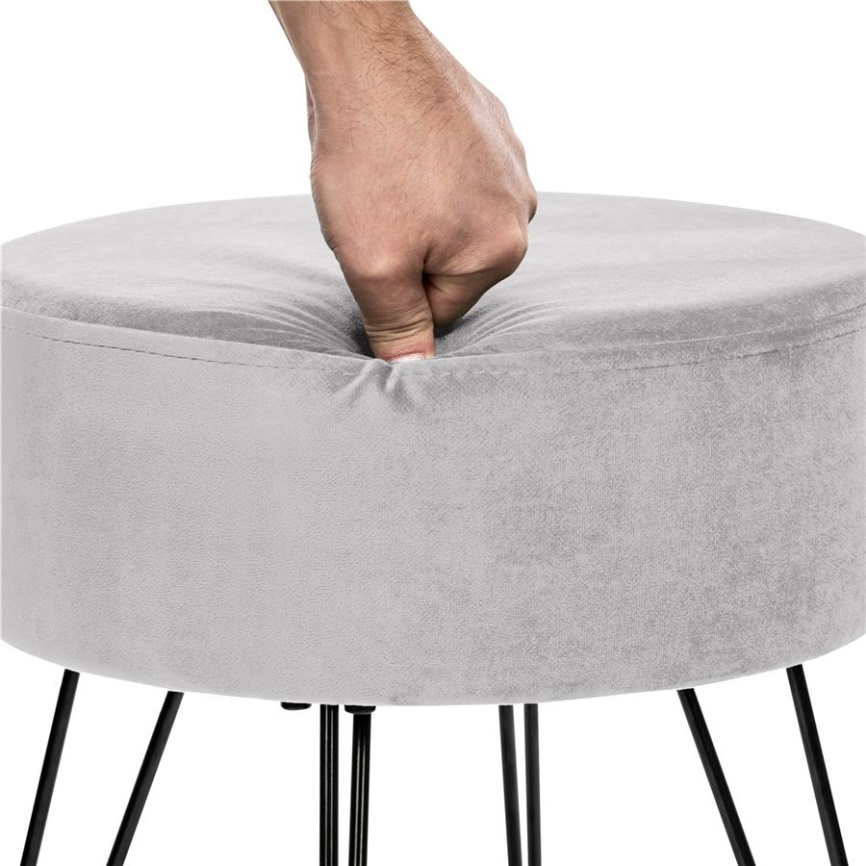 Пуф Кома (ткань велюр Светло-серый) фото 7