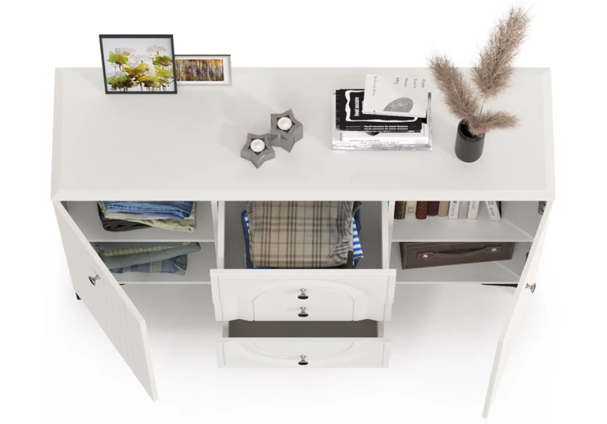 Комод Вестра 13.309 белый pe шагрень / белая шагрень фото 4