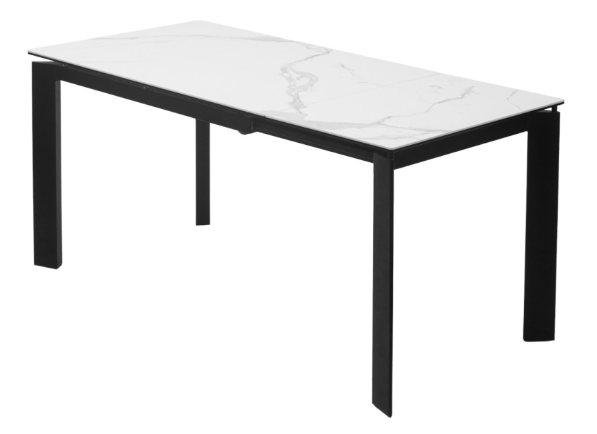 Стол КОРНЕР CORNER 120 цвет БЕЛЫЙ МРАМОР МАТОВЫЙ (MATTE STATUARIO керамика, стекло/ ЧЕРНЫЙ, ®DISAUR фото 5