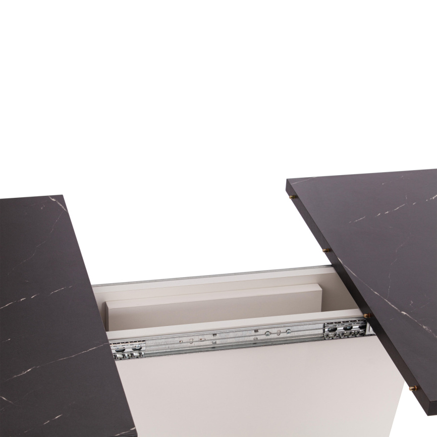 Стол обеденный раздвижной Гент/Gent ЛДСП, 110-145х68,6х75,5см, мрамор блэк роял/белый фото 9