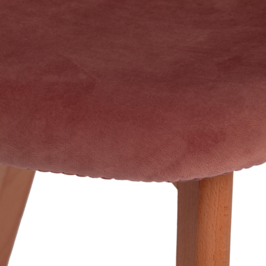 Стул Cindy Soft/Синди Софт (мод. C1021F1) вельвет/дерево бук, 53х45х81см, коралловый /натуральный фото 7
