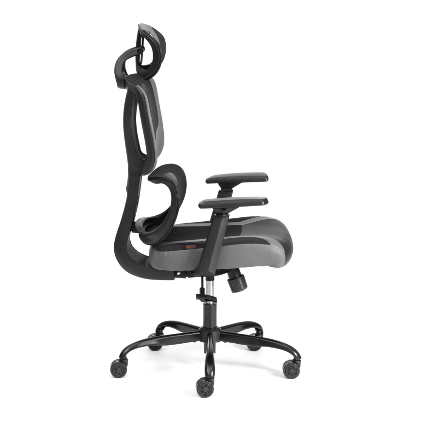 Кресло iCobra ткань / иск. кожа, черный / серый, 70х70х125 см фото 7