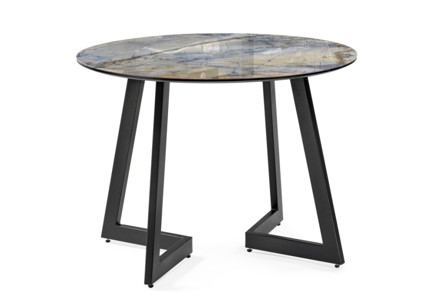 Стол стеклянный Алинг 100(140)х100х76 магеллан / черный фото 2