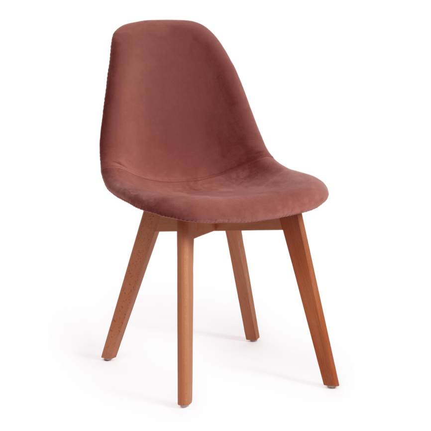 Стул Cindy Soft/Синди Софт (мод. C1021F1) вельвет/дерево бук, 53х45х81см, коралловый /натуральный фото 1