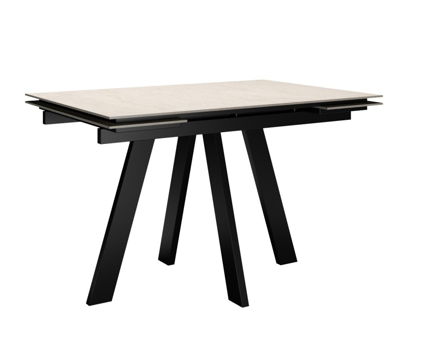 Стол DikLine DM120 Хромикс белый/опоры черные фото 1