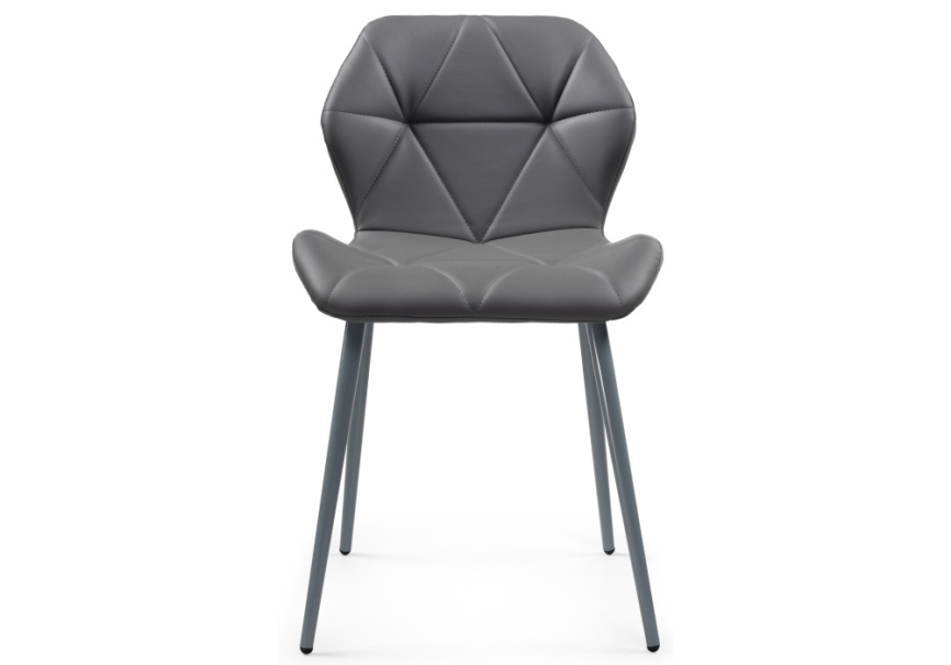 Стул на металлокаркасе Вальд экокожа серый / серый глянец фото 2