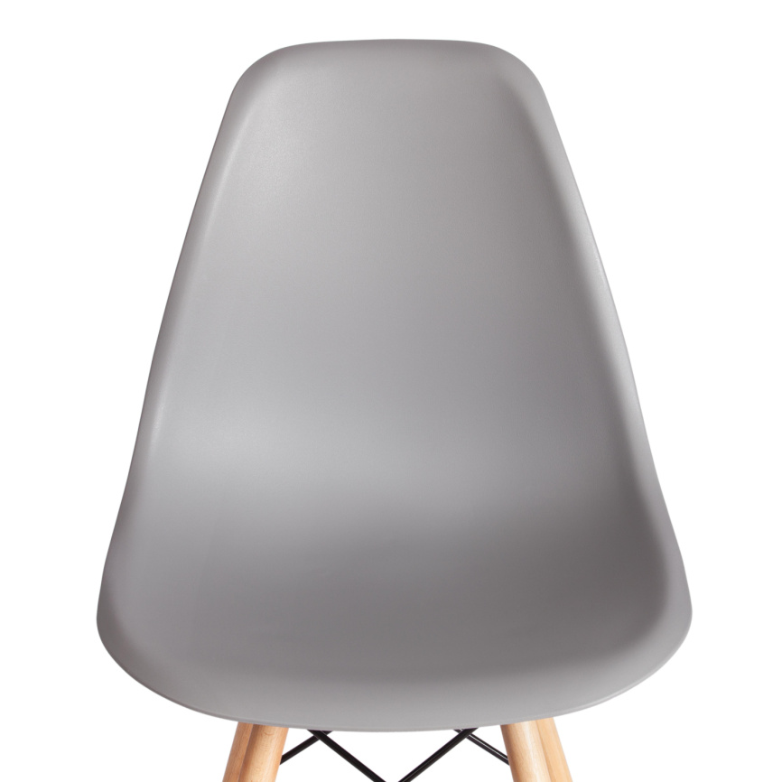 Стул CINDY (EAMES) (mod. 1801) дерево бук/металл/сиденье пластик, 45x51x82 см, Light grey (светло-се фото 6