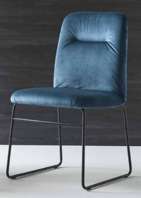 Стул GRETA CB/1904 MET.P15 MATT BLACK/ VENICE S0J OCEAN BLUE фото 1