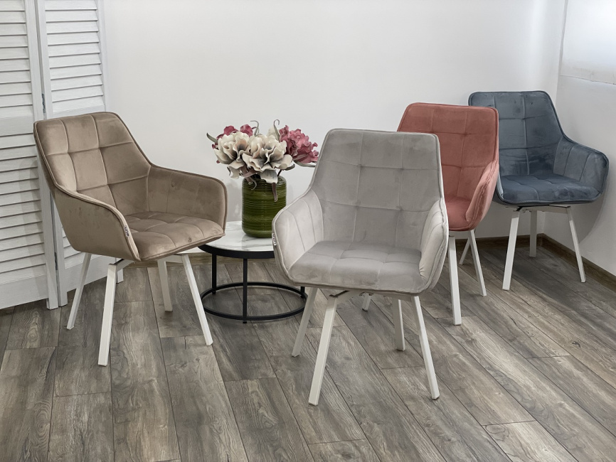 Стул MAVERICK 360 град. поворот. BLUVEL-40 BEIGE/ белый каркас, М-City фото 8