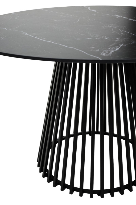Стол ТЕРНИ (TERNI) 120 ЧЕРНЫЙ МРАМОР (MATT BLACK MARBLE SOLID CERAMIC), керамика/ ЧЕРНЫЙ, ®DISAUR фото 6