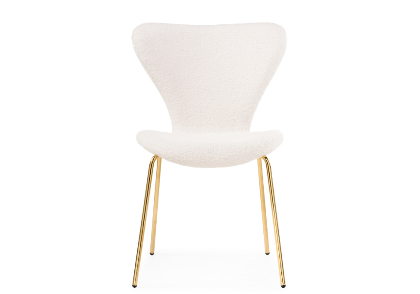 Стул на металлокаркасе Solo white / gold фото 3