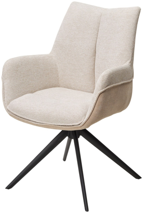 Стул PONTUS 360 град. поворот. RIELY-111 / PRESENT-120 Кремовый / Латте, ®DISAUR фото 1
