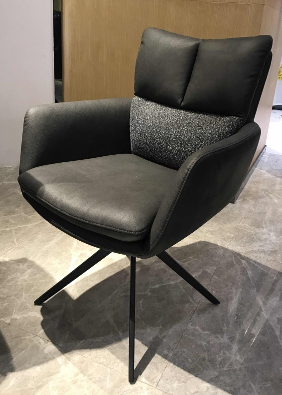 Стул ЛУИС (LUIS) 360 град. поворот, цвет СЕРЫЙ Maison 99# / OTE COBBLE 457 / черный, ®DISAUR фото 3