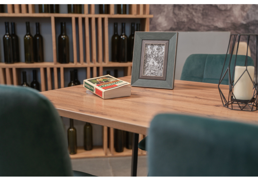 Стол деревянный Тринити Лофт 140х80 дуб крафт табачный / черный матовый фото 8