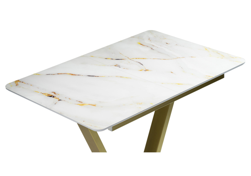 Стол стеклянный Бугун белый / золото фото 5