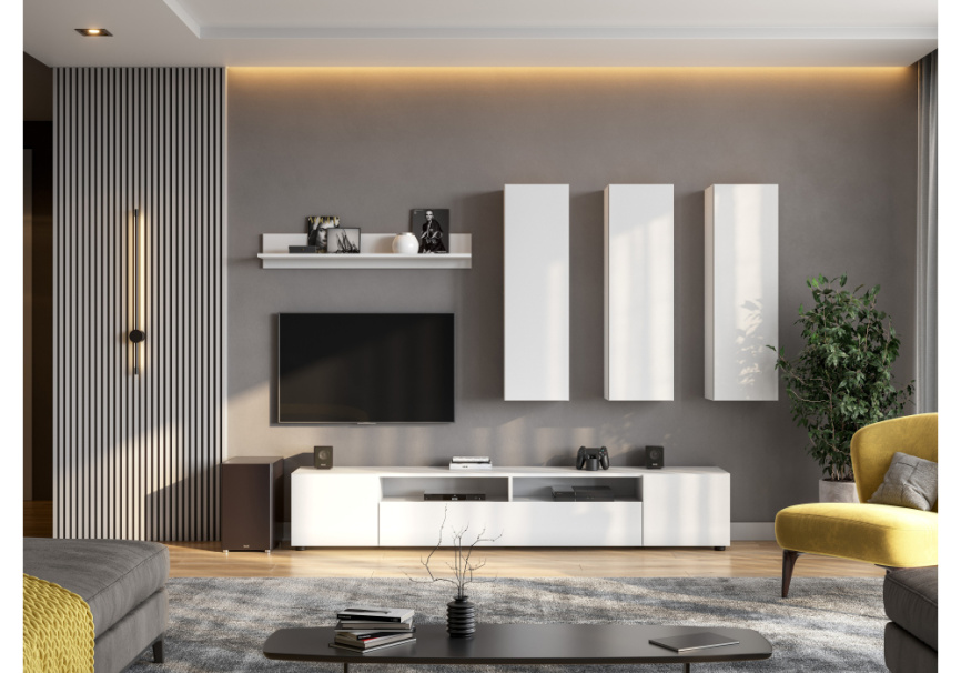 ТВ-тумба Валенсия белый текстурный фото 3