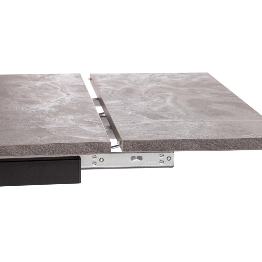 Стол обеденный раздвижной Виго/Vigo ЛДСП/HPL/металл, 120-180х80х75см, мрамор чёрный/чёрный фото 7