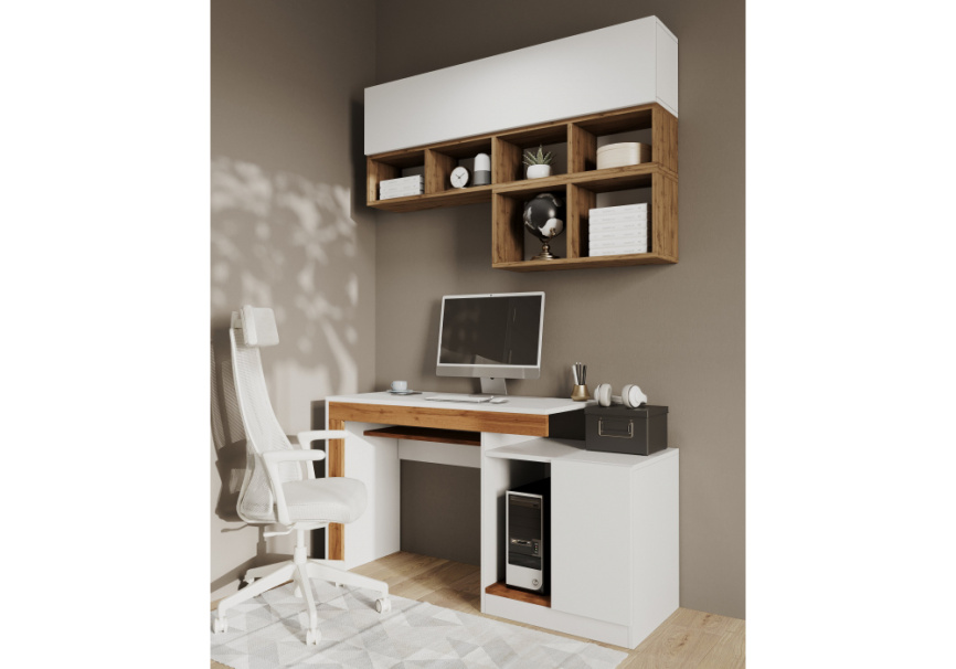 Корпусная мебель Модена комплектация 4 белый / дуб вотан фото 1