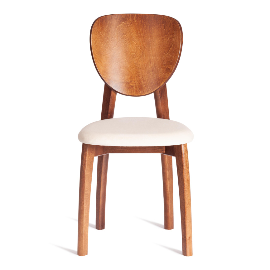 Стул Диамант/Diamante мягкое сиденье бук, 42х42х85см, темный орех (тобако), ткань тенерифе крем фото 5