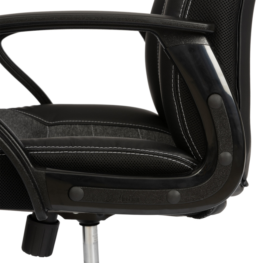 Кресло Интер/Inter (24) кож/зам/ткань, черный/серый, 36-6/207/TW-12/TW-11 фото 12
