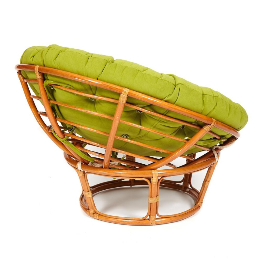 Кресло PAPASAN/ПАПАСАН 23/01 W  /с подушкой/ диаметр подушки 125 см, 115х101х104 см, Cognac (коньяк) фото 2