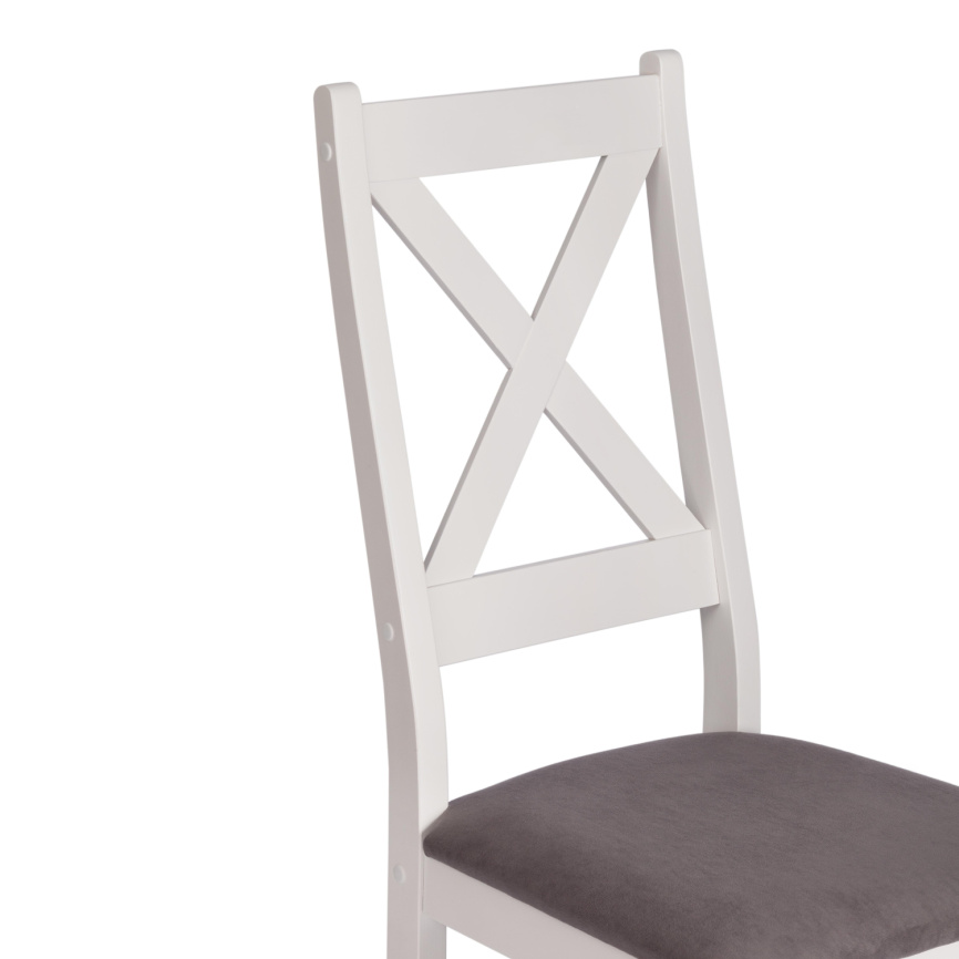 Стул Кроссман/Crossman Нью, Многослойный березовый шпон, белый/велюр темно-серый фото 4