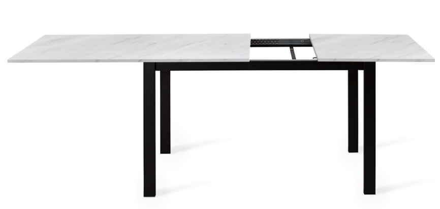 Стол Dikline L110 Мрамор белый (ЛДСП EGGER)/Опоры черный фото 2