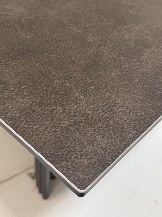 Стол РАГНАР (RAGNAR) 180 цвет 1697 Коричневая кожа / Темно-серый, ®DISAUR фото 9