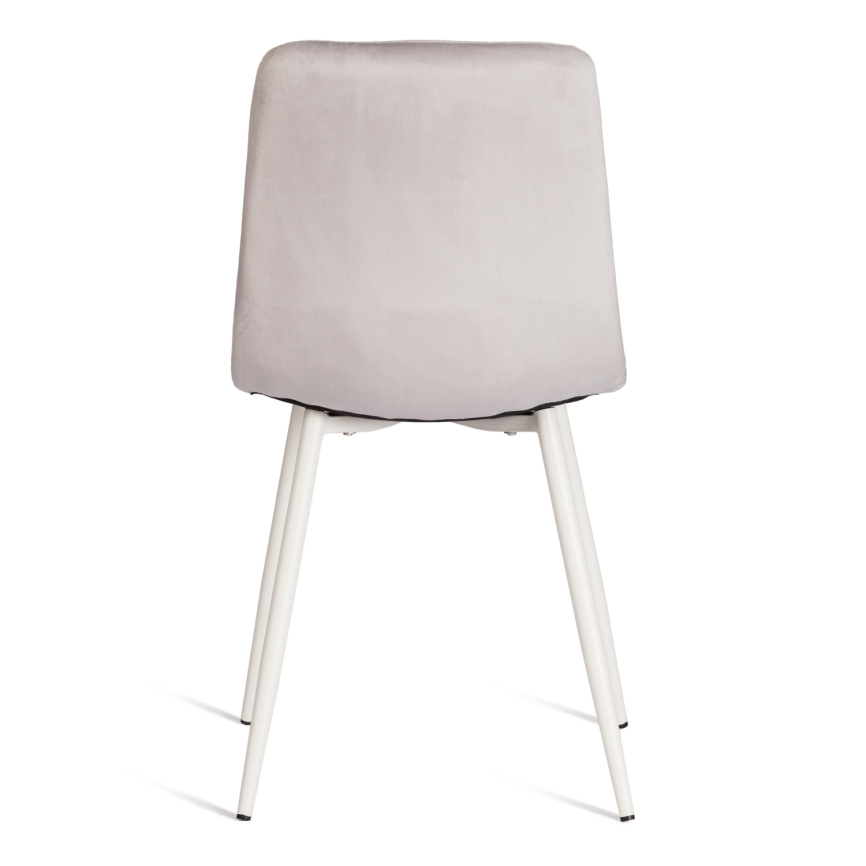 Стул CHILLY (mod. 7094-1) вельвет/металл, 44,5х52,5х86 см, light grey (светло-серый) HLR14 / белый фото 4