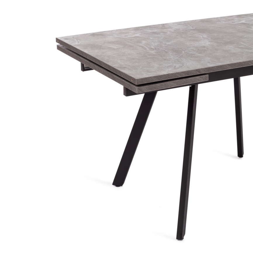 Стол обеденный раздвижной Виго/Vigo ЛДСП/HPL/металл, 120-180х80х75см, мрамор чёрный/чёрный фото 8