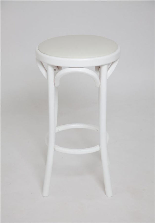 Табурет барный 650 Венский мягкий (белая эмаль, экокожа белая) фото 2