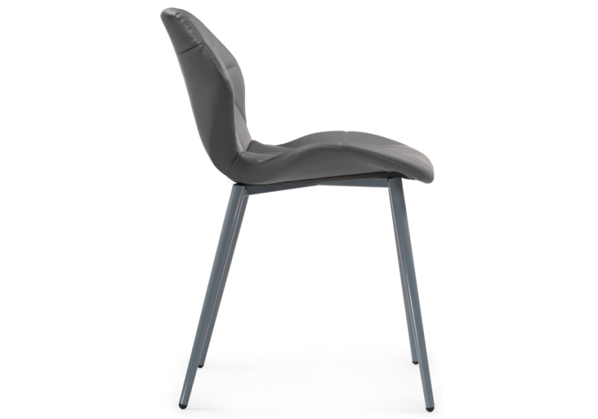 Стул на металлокаркасе Вальд экокожа серый / серый глянец фото 3