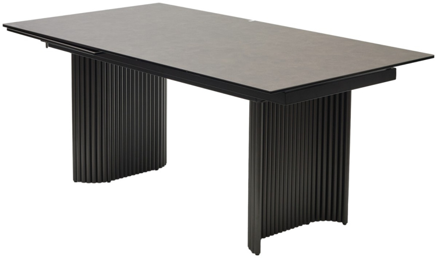 Стол РАГНАР (RAGNAR) 180 цвет 1697 Коричневая кожа / Темно-серый, ®DISAUR фото 1