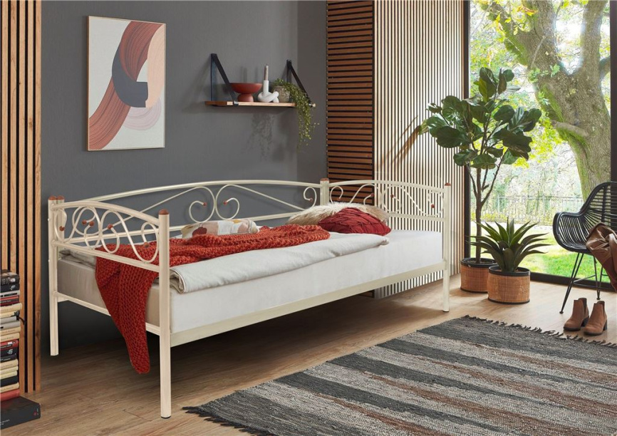 Кушетка Оптима Люкс (90х200/металлическое основание) Бежевый фото 1