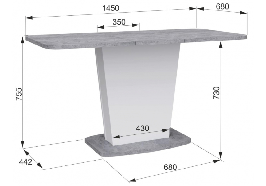 Стол деревянный Комфорт цемент светлый / белый фото 3