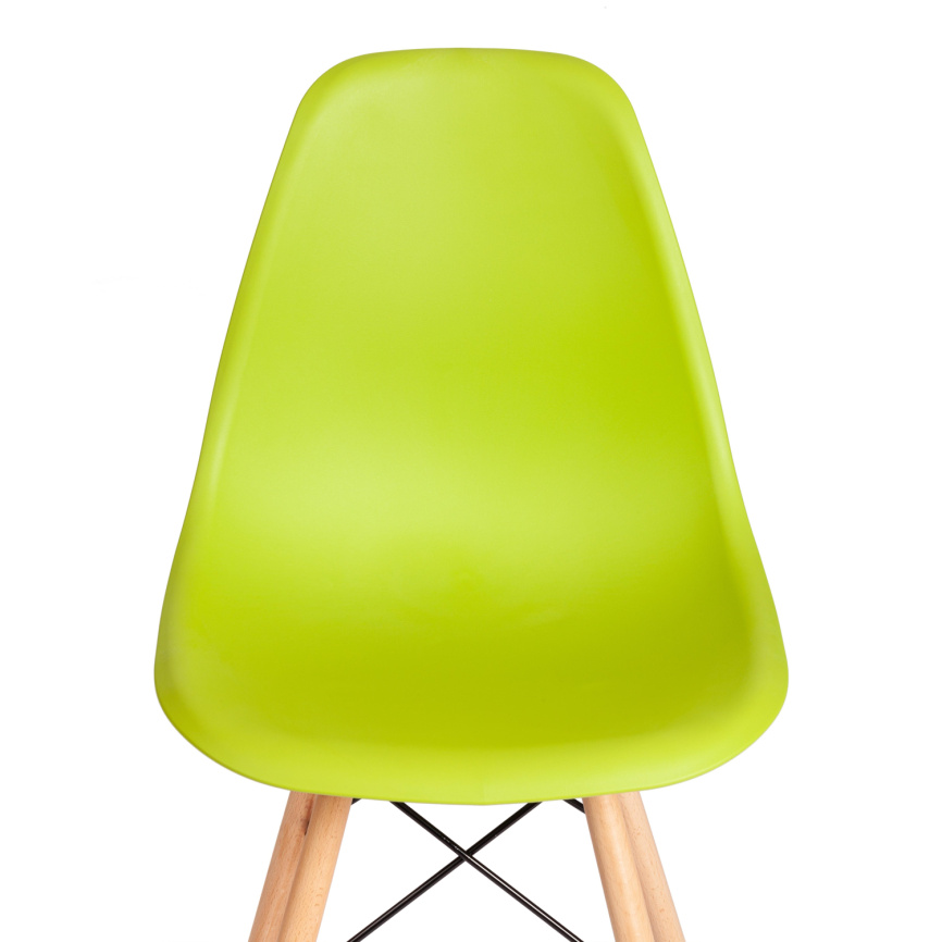 Стул CINDY (EAMES) (mod. 1801) дерево бук/металл/сиденье пластик, 45x51x82 см, Olive (оливковый)  фото 6