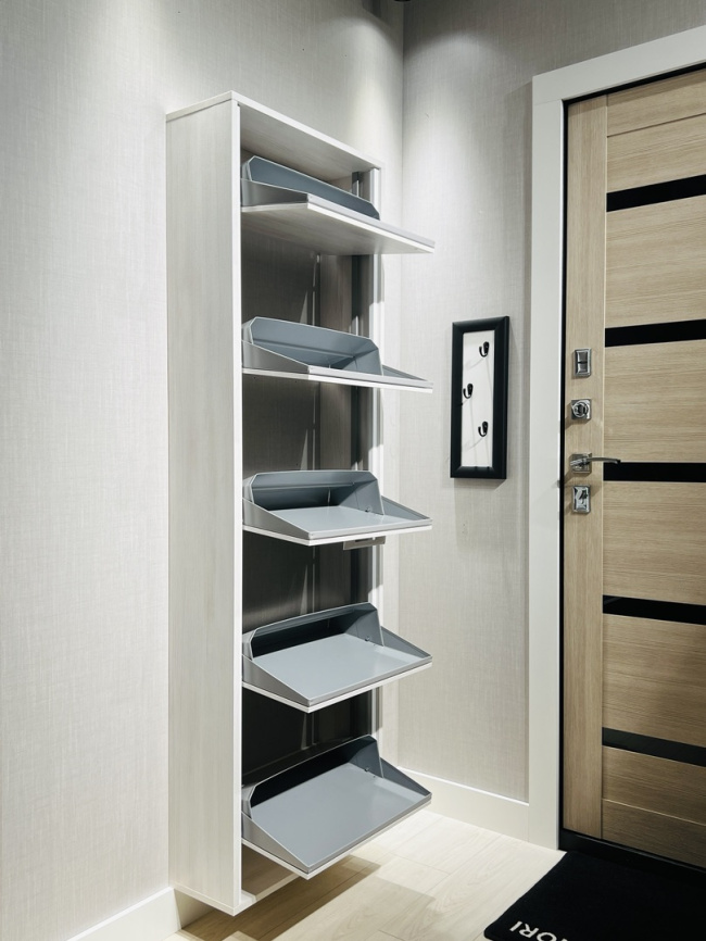 Обувница ЛАЙТ 5 МП (Выбеленное дерево / Выбеленное дерево) фото 6