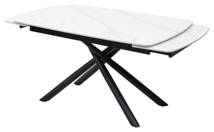 Стол RIVOLI 140 MATT WHITE MARBLE SOLID CERAMIC / BLACK, ®DISAUR фото 2