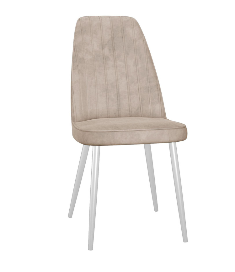 Стул DikLine 326 B03 BEIGE, ножки белые фото 1