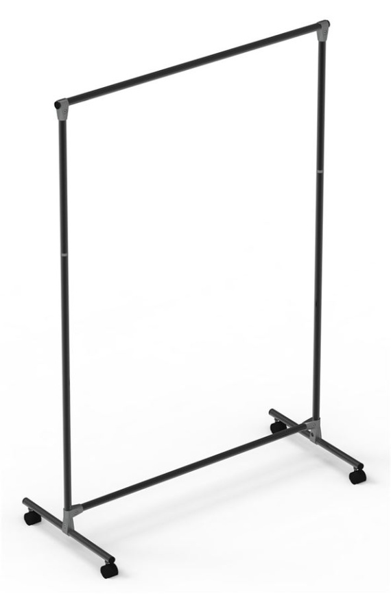 Стойка для одежды на колесах ВГР-4 (черный) фото 1