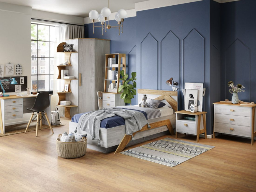 Тумба «Скандинавия» КМК 0905.9, Бетон пайн светлый/Дуб Наварра фото 3