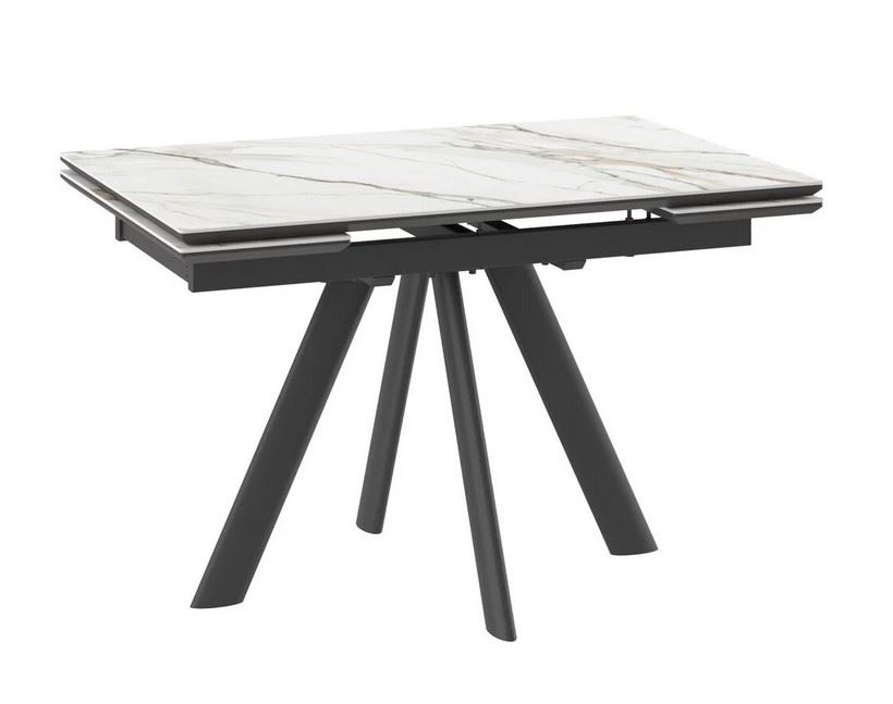 Cтол с керамическим покрытием JACK-120 (CALAKATTA GOLD ST CER/Черный) 120(30+30)х80 фото 1