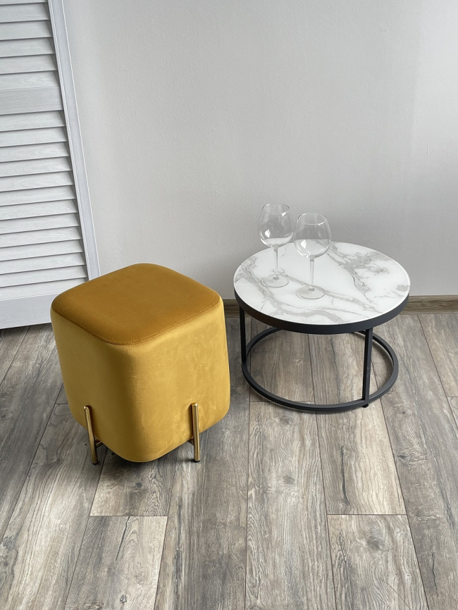 Пуф для гостиной ARES BLUVEL-68 YELLOW / GOLD М-City фото 3