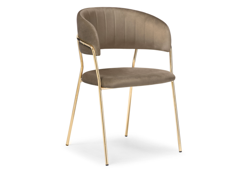 Стул на металлокаркасе Kamelia cappuccino / gold фото 1