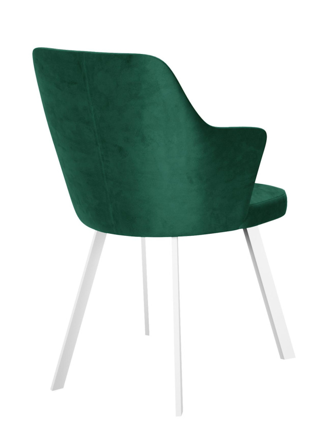 Стул DikLine 245 поворотный, К13 изумруд, ножки белые фото 2