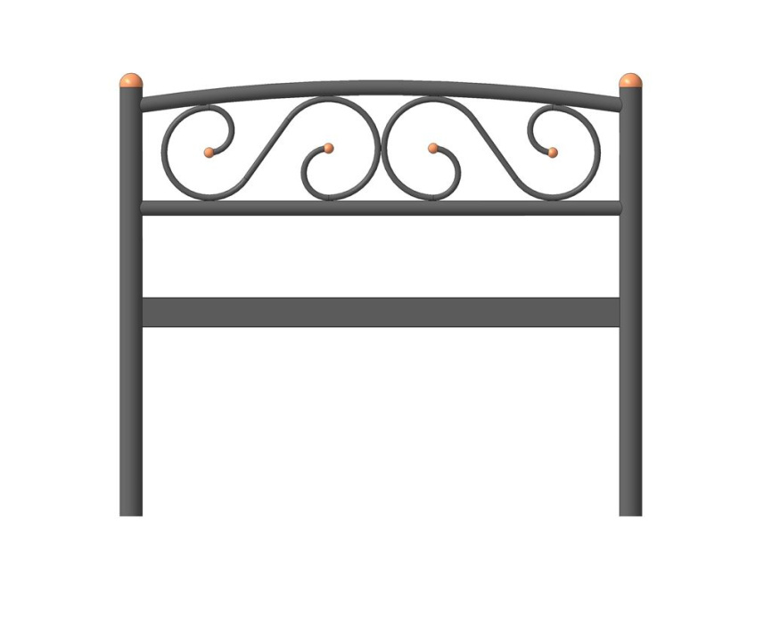 Кровать односпальная Валерия с изножьем (90х200/металлическое основание) Бежевый фото 3