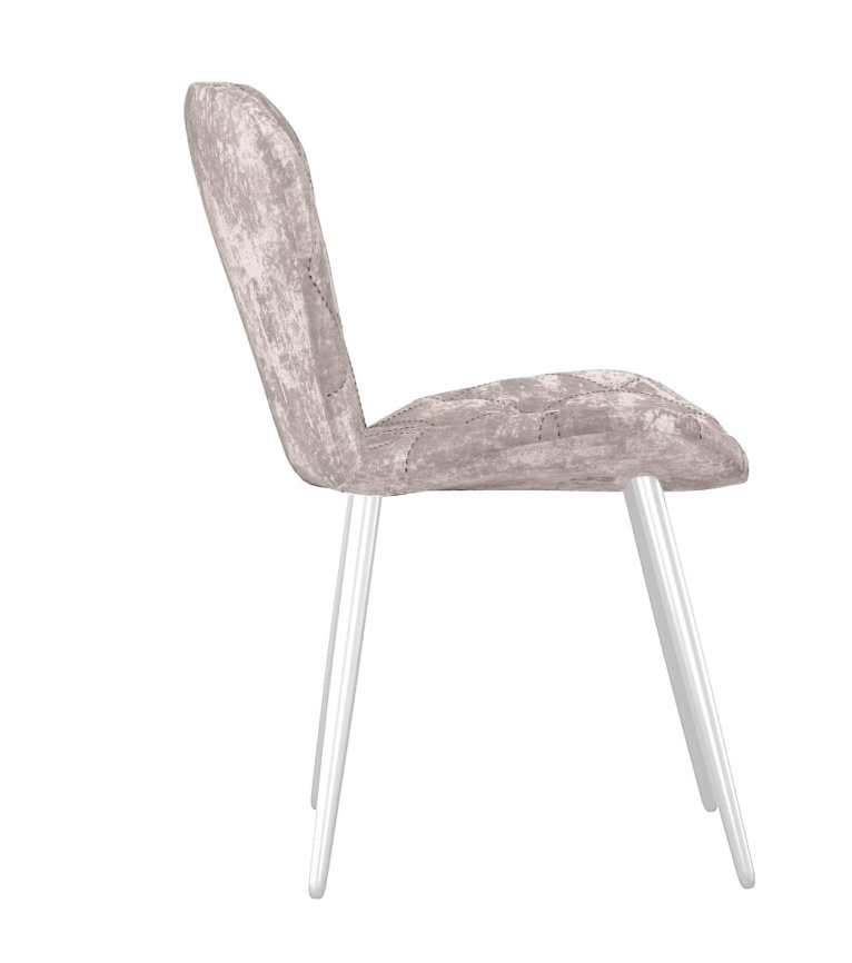 Стул DikLine 303 M02 бежевый, ножки белые фото 4