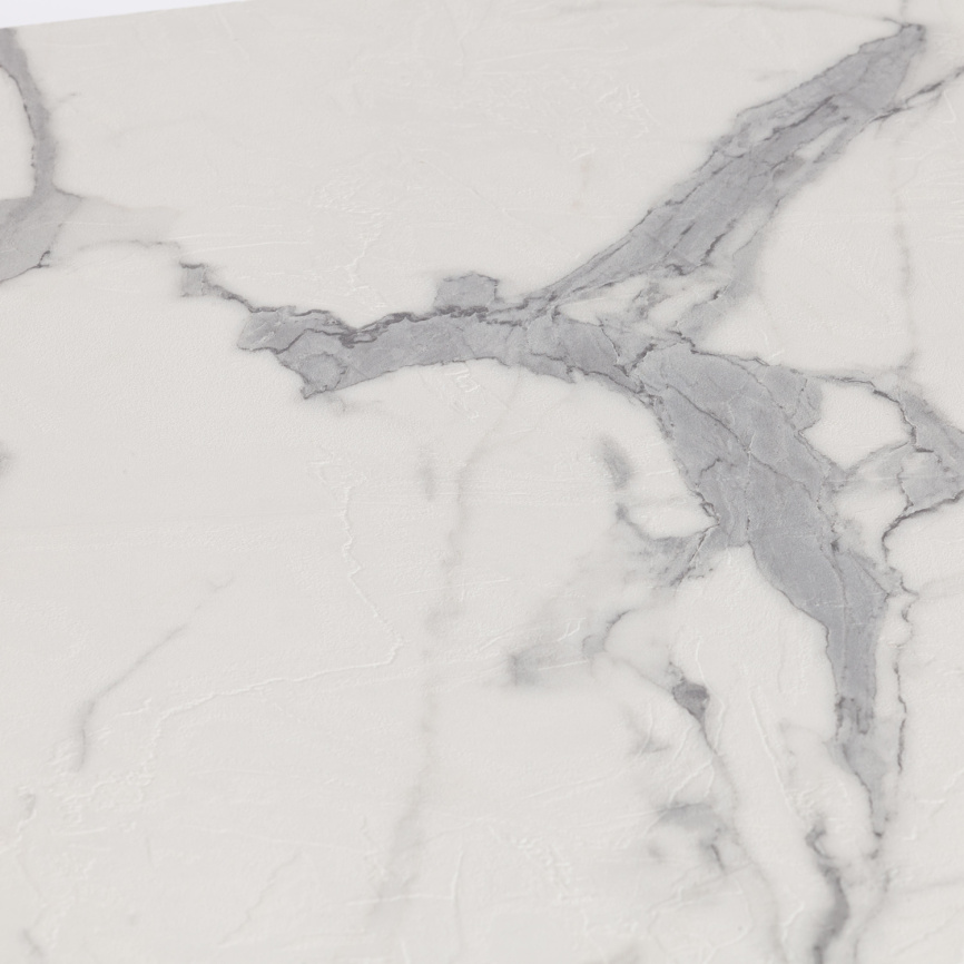 Стол обеденный раздвижной Алигери/Aligery ЛДСП/HPL/опора-массив березы, 130-160х75х75см, мрамор свет фото 10